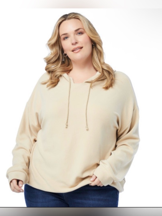 Cloud Ten Tops - Plus Size Cloud Ten Plush Taupe Hoodie with Drawstring